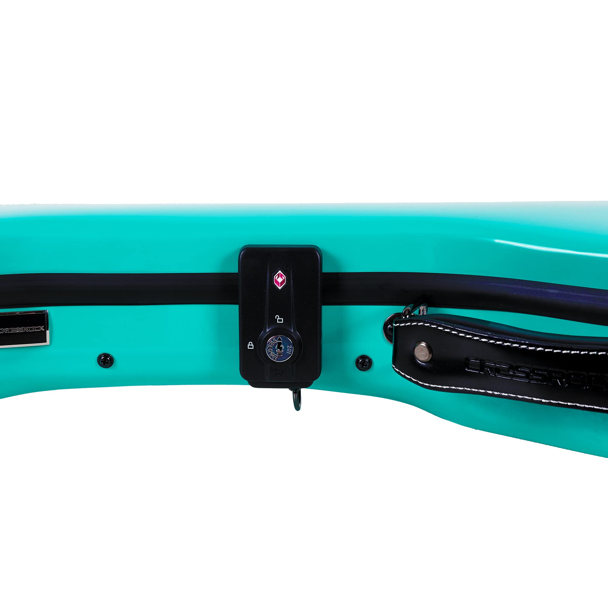 Crossrock Deluxe Fiberglass Baritone Ukulele Case With Tsa Lock, Mint Blue (Crf2020Bumb)