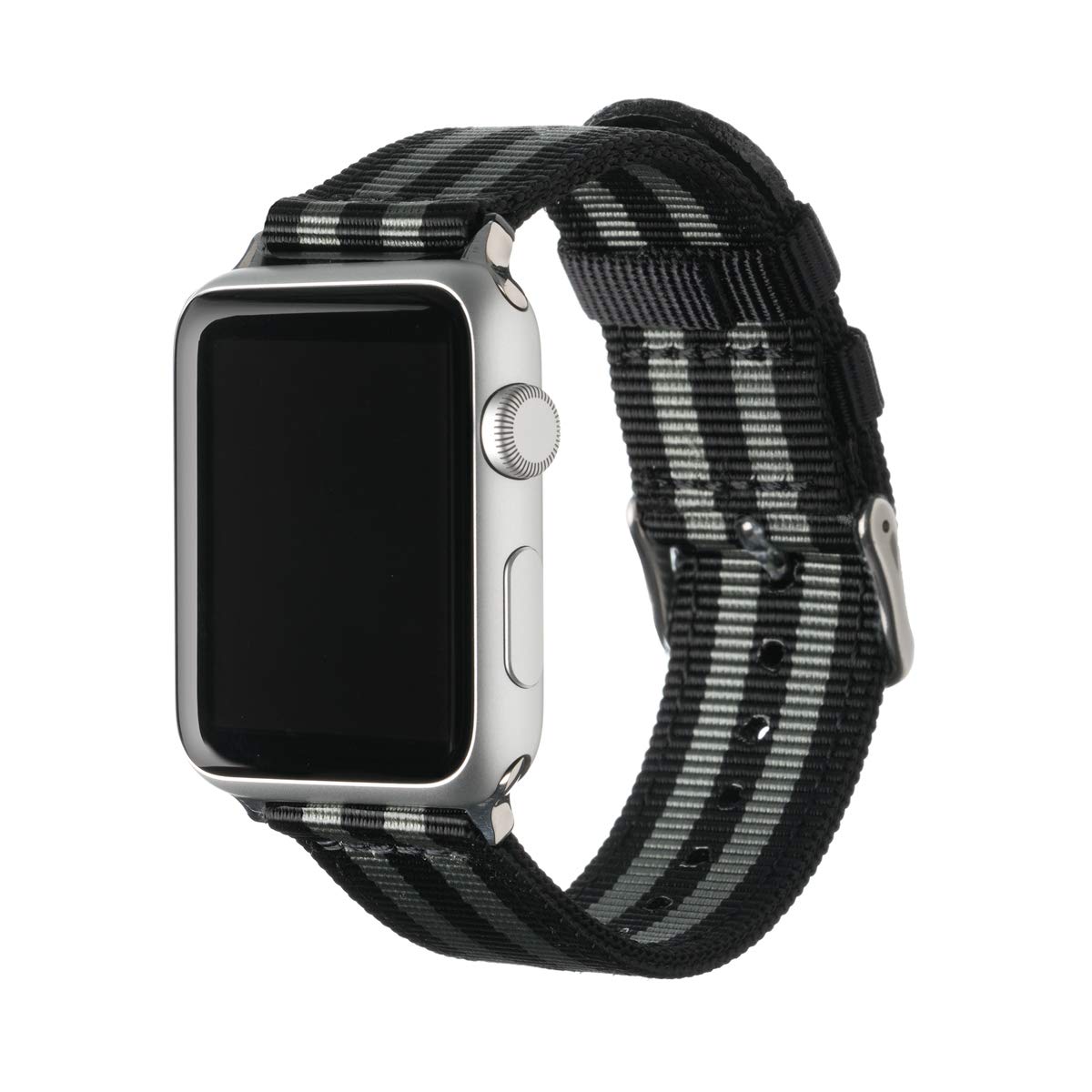 Archer Watch Straps   Premium Nylon Replacement Bands For Apple Watch (Black/Gray, Stainless, 42/44/45Mm)