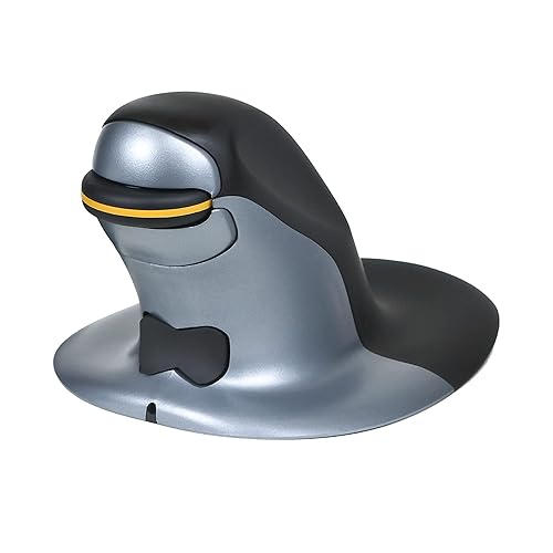 Posturite Penguin Ambidextrous Wireless Ergonomic Mouse | Rechargeable, Alleviates Rsi, Easy Glide, Vertical Design, Pc Computer