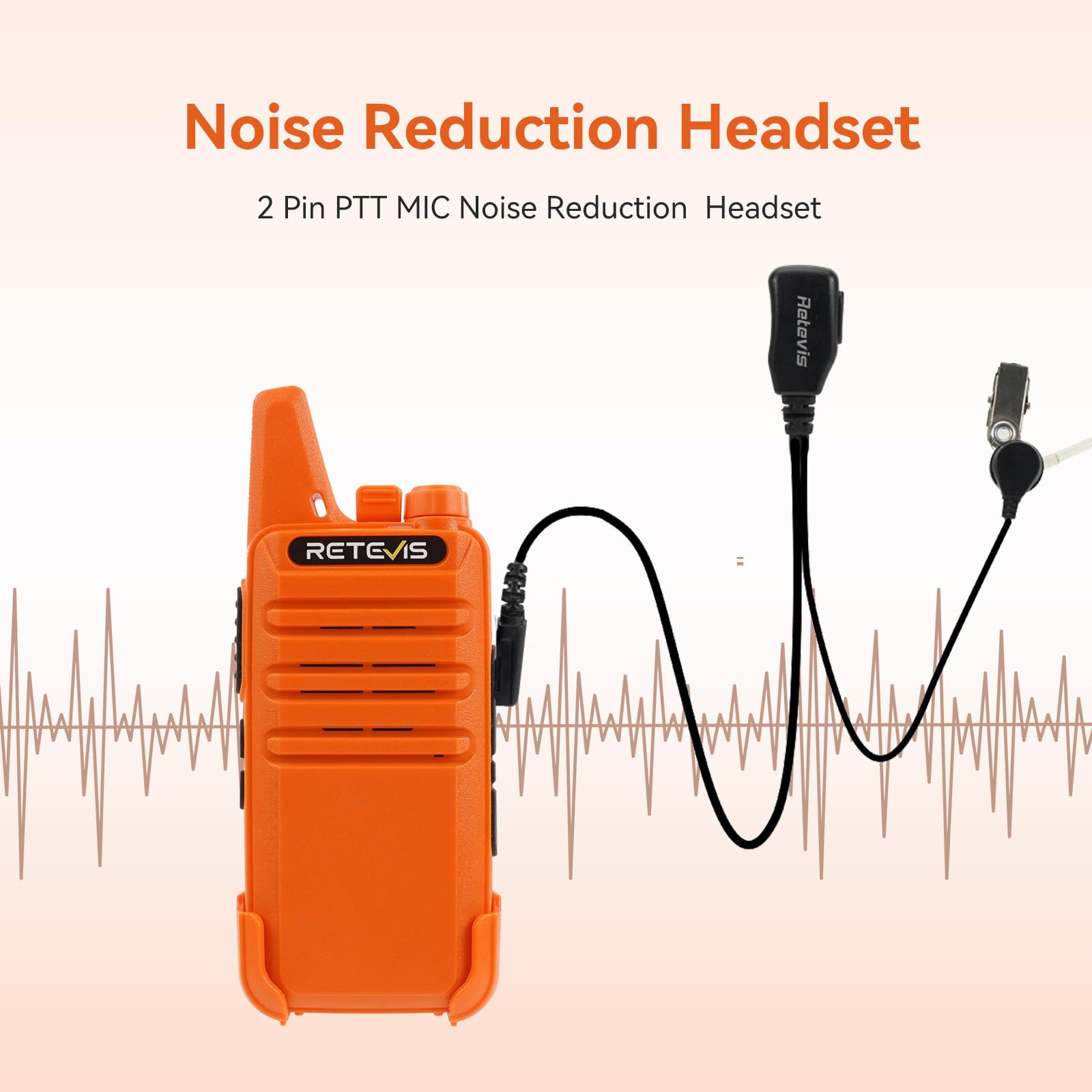 Retevis Rt22 Two Way Radio, Long Range Walkie Talkies For Adults, Rechargeable Mini Two Way Radios With Earpiece, Vox Handsfree, For Family Outdoor Camping Hiking Trip(Orange)
