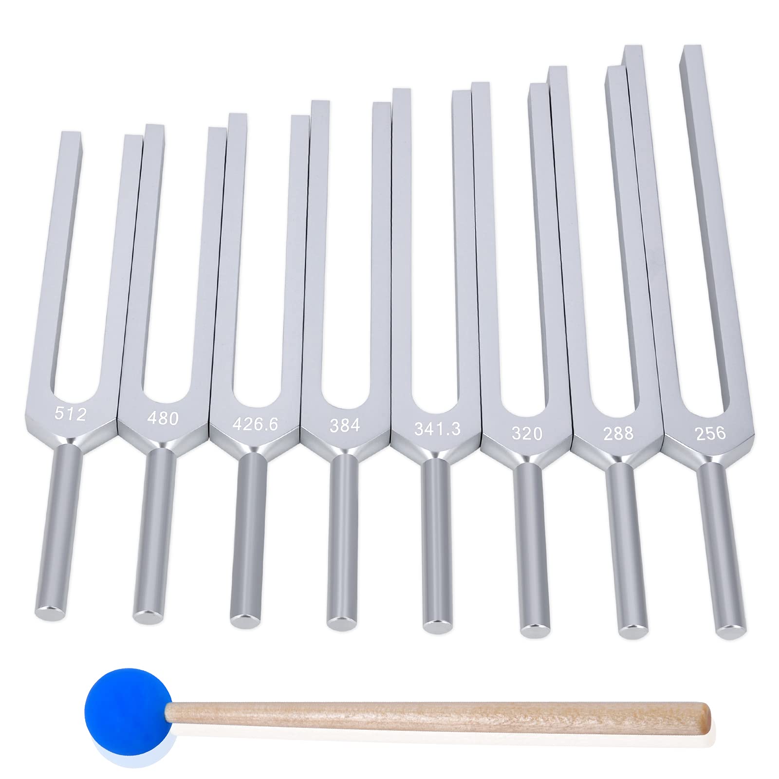 Eastrock Tuning Fork Set With Silicone Hammer Clinical Grade Nerve Sensory For Perfect Healing (8Set)