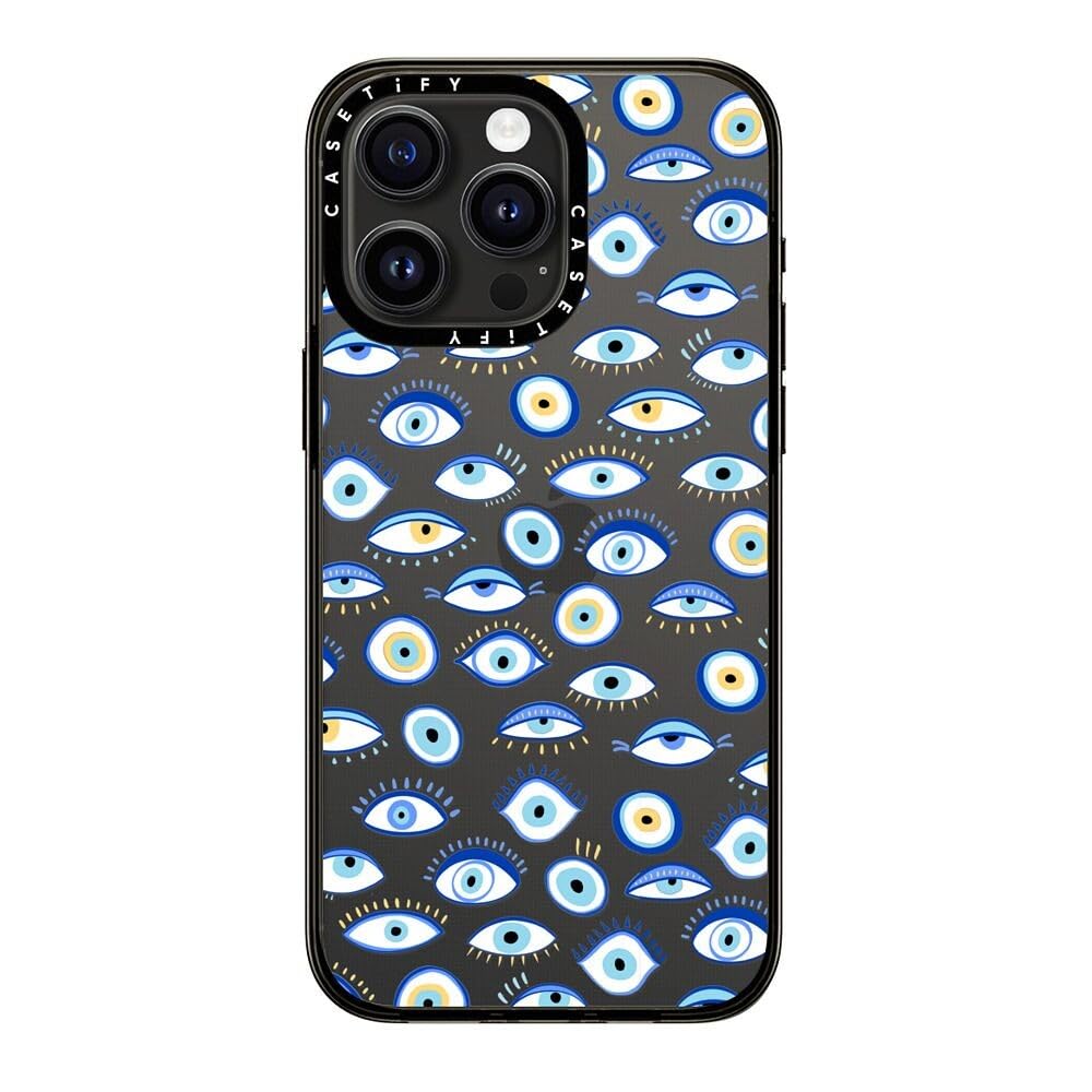 Casetify Compact Case For Iphone 15 Pro Max [2X Military Grade Drop Tested / 4Ft Drop Protection]   Blue All Seeing Eye Summer H