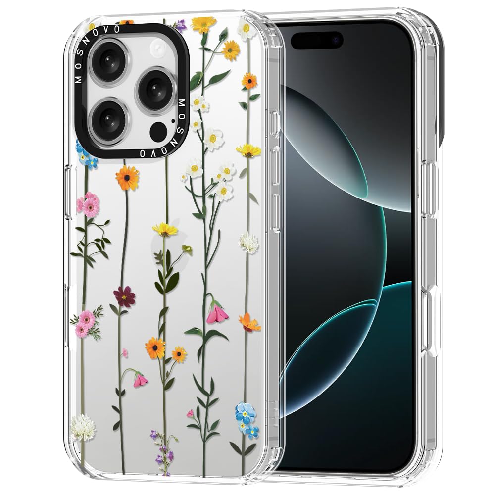 Mosnovo Case For Iphone 16 Pro, [Buffertech 6.6Ft Military Grade Drop Protection] [Anti Peel Off Tech] Clear Tpu Bumper Phone Ca