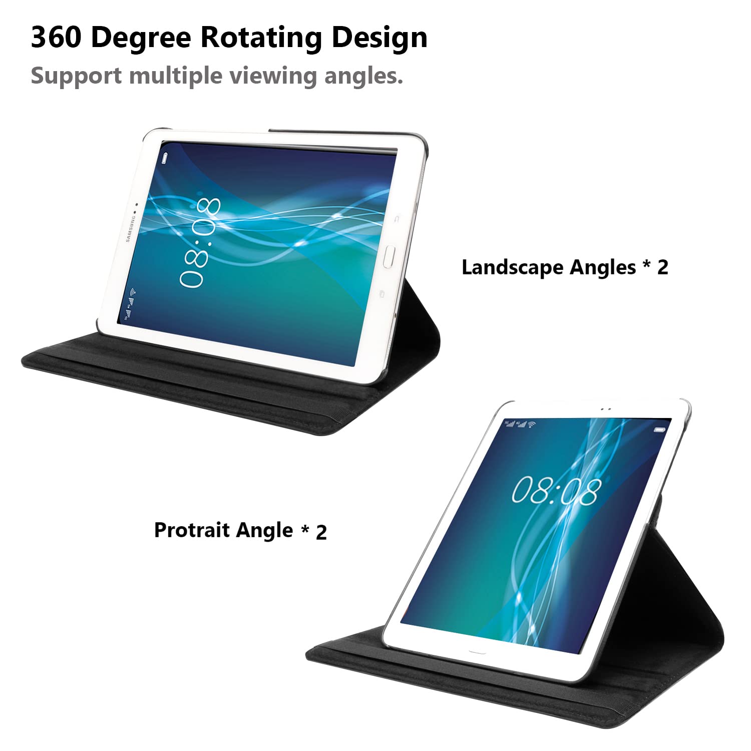 Case For Samsung Galaxy Tab S2 9.7 Inch 2015 (Sm T810 T813 T815 T817 T818 T819), 360 Degree Rotating Stand Case Smart Protective