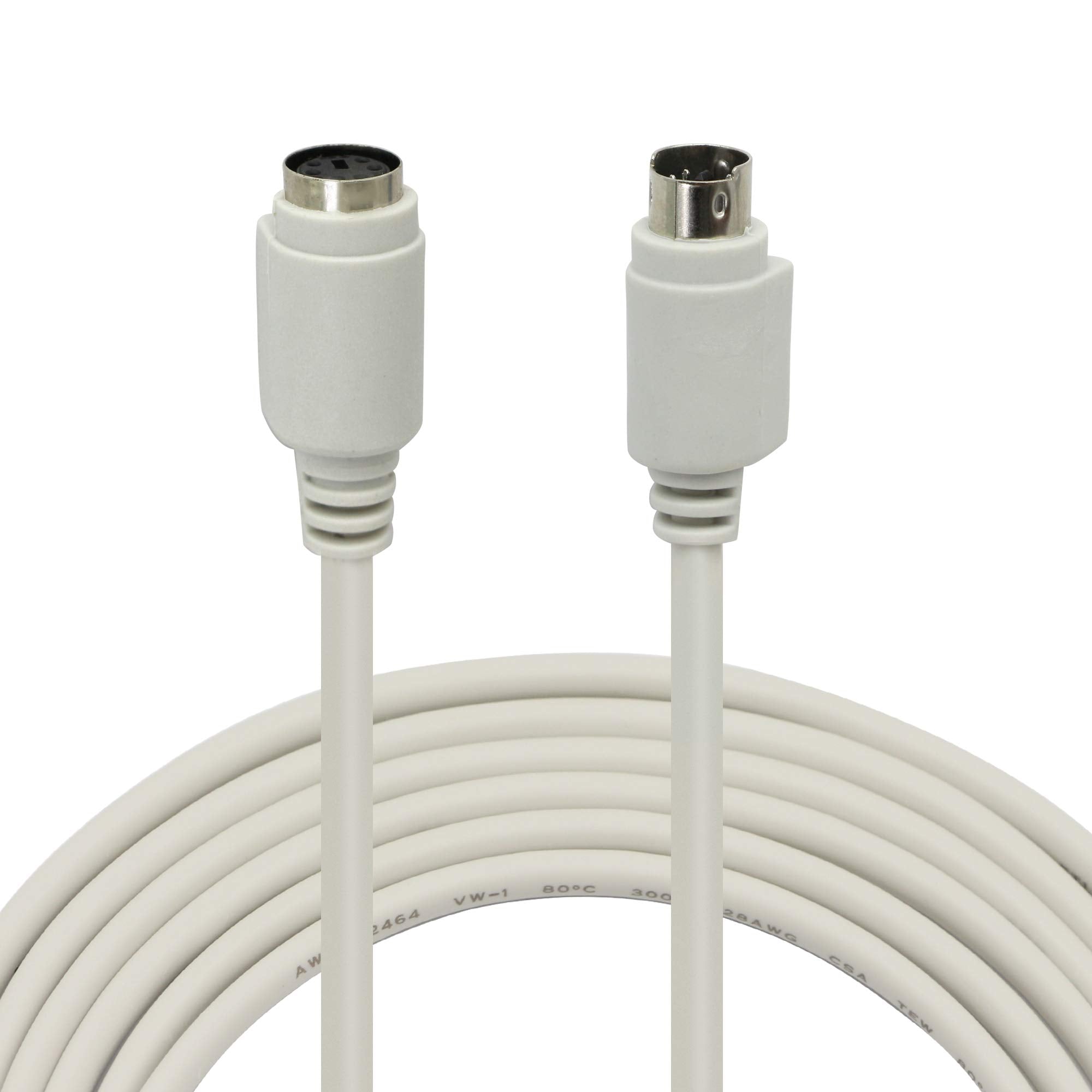 8.5 Feet Ps/2 Mouse And Keyboard Extension Cable, 28Awg Ps/2 6 Pin Male To Female Extension Cable Youcheng For Ps/2 Round Mouse,