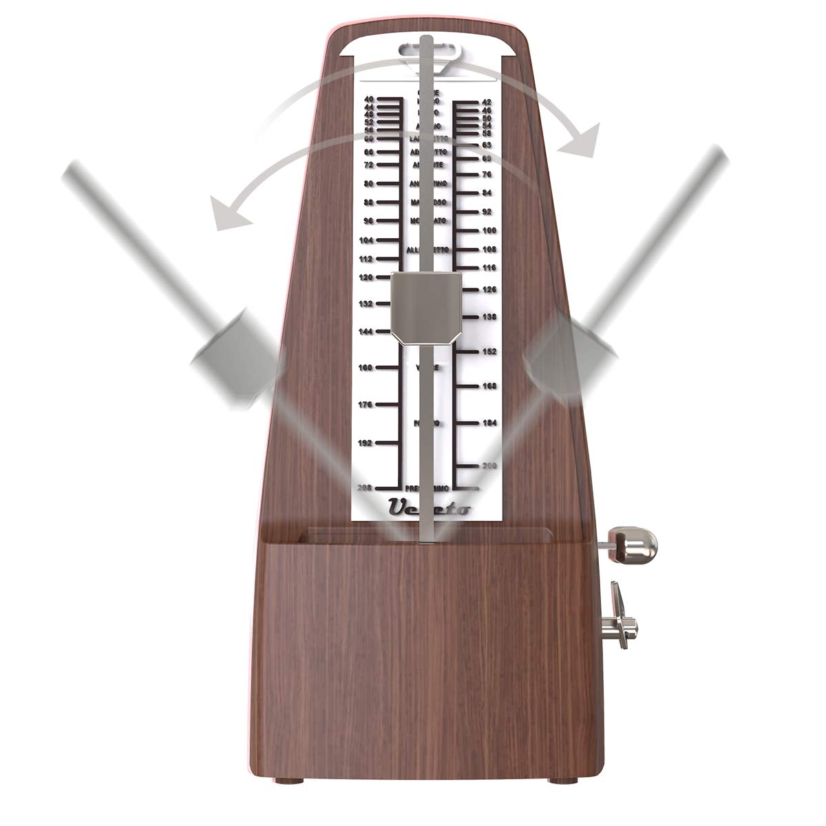 Mechanical Metronome Wood Grained Loud Sound/High Precision/No Batteries Needed/For Piano/Guitar/Violin/Drum And Other Instrumen