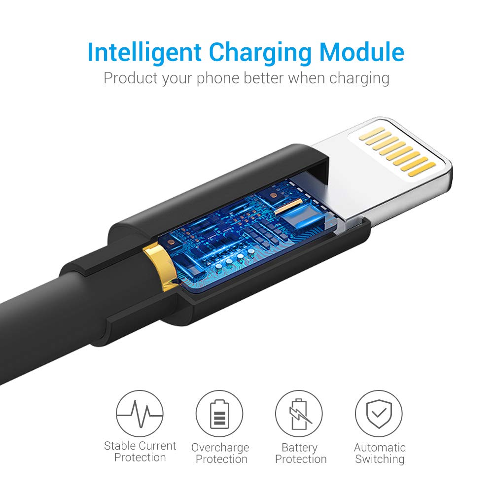 Lightning Cable Certified   Nikolable Iphone Charger 3Pack 6Ft Lighting To Usb A Charging Cord Compatible With Iphone 14 13 12 1