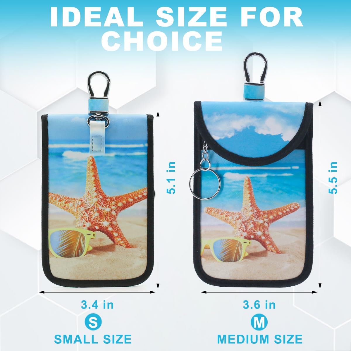 Tildosac 2 Pack Lightweight Faraday Key Fob Protector,Signal Blocking Rfid Key Fob For Car - Deep Blue