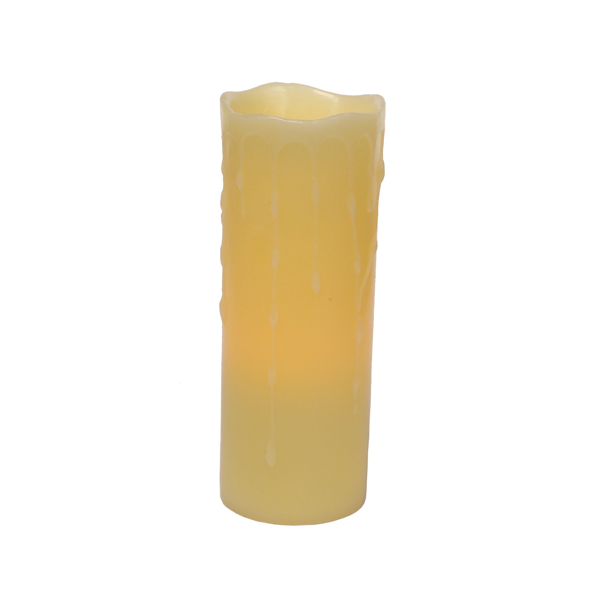 Melrose International Led Wax Dripping Pillar 3 By 8 Inch Candle