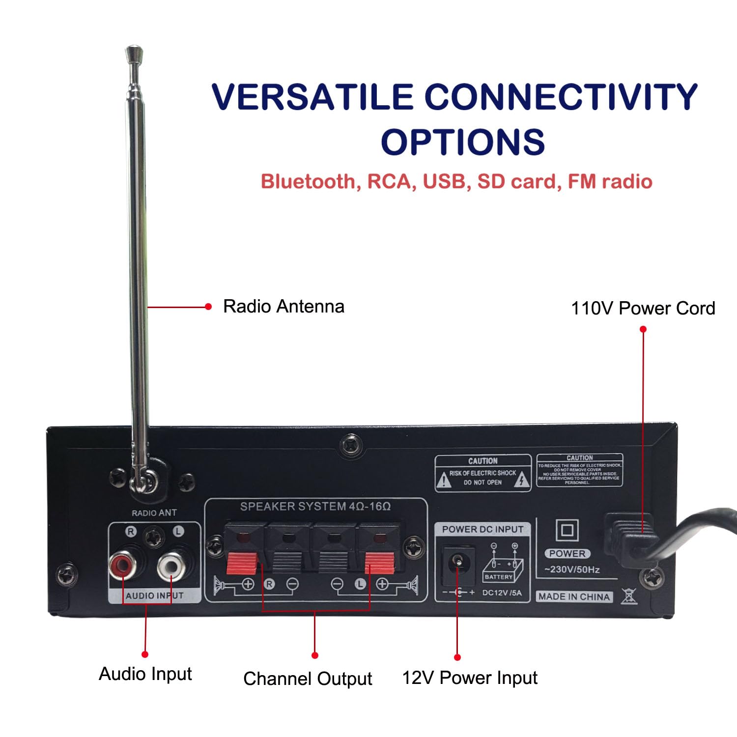 Mestpurer Stereo Power Amplifier With Wireless Bluetooth   Led Display Power Amp, Audio Amplifier For Speakers With Dual Channel