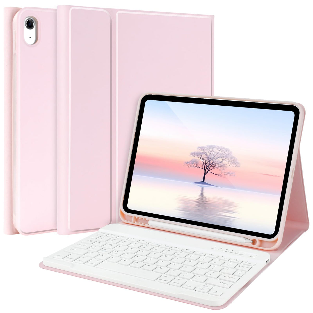 Tqq For Ipad 10Th Generation Case With Keyboard (10.9'', 2022),Ipad Keyboard Case For 10.9'' 10Th Gen, Detachable   Pencil Holde