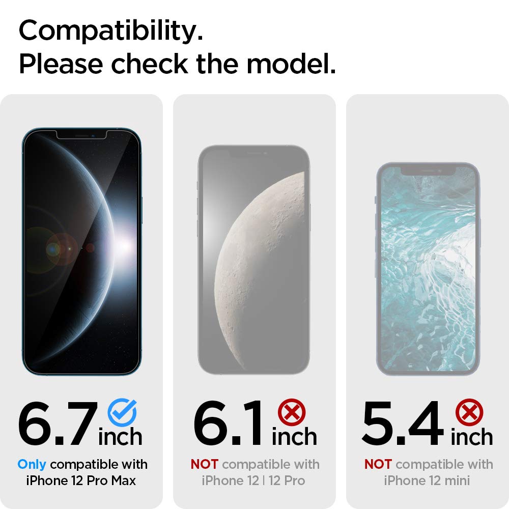 Spigen Tempered Glass Screen Protector Glastr Ez Fit  Privacy] Designed For Iphone 12 Pro Max   2 Pack