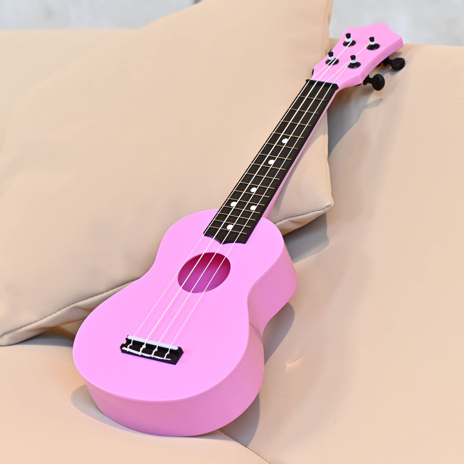 Lieke Kids Ukulele 21 Inch Soprano Ukelele,Musical Instrument,Toy Ukulele Gift For Girls Children Beginners With Bag (Pink)