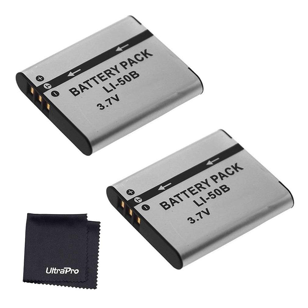 Ultrapro 2 Pack Li 50B High Capacity Replacement Battery For Select Olympus Digital Cameras   Includes Deluxe Microfiber Cleanin