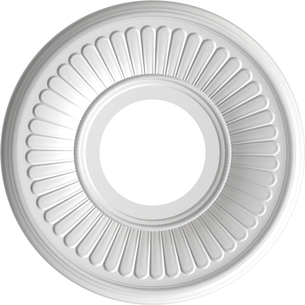 Ekena Millwork Cmp10Bedst Berkshire Thermoformed Pvc Ceiling Medallion (Fits Canopies Up To 4 1/2), 10Od X 3 1/2Id X 3/4P, Unive