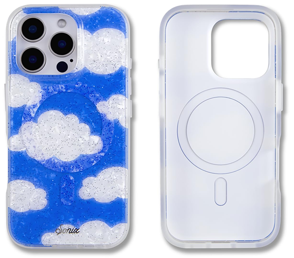 Sonix Case For Iphone 16 Pro | Compatible With Magsafe | 10Ft Drop Tested | Glitter Coulds | Day Dream