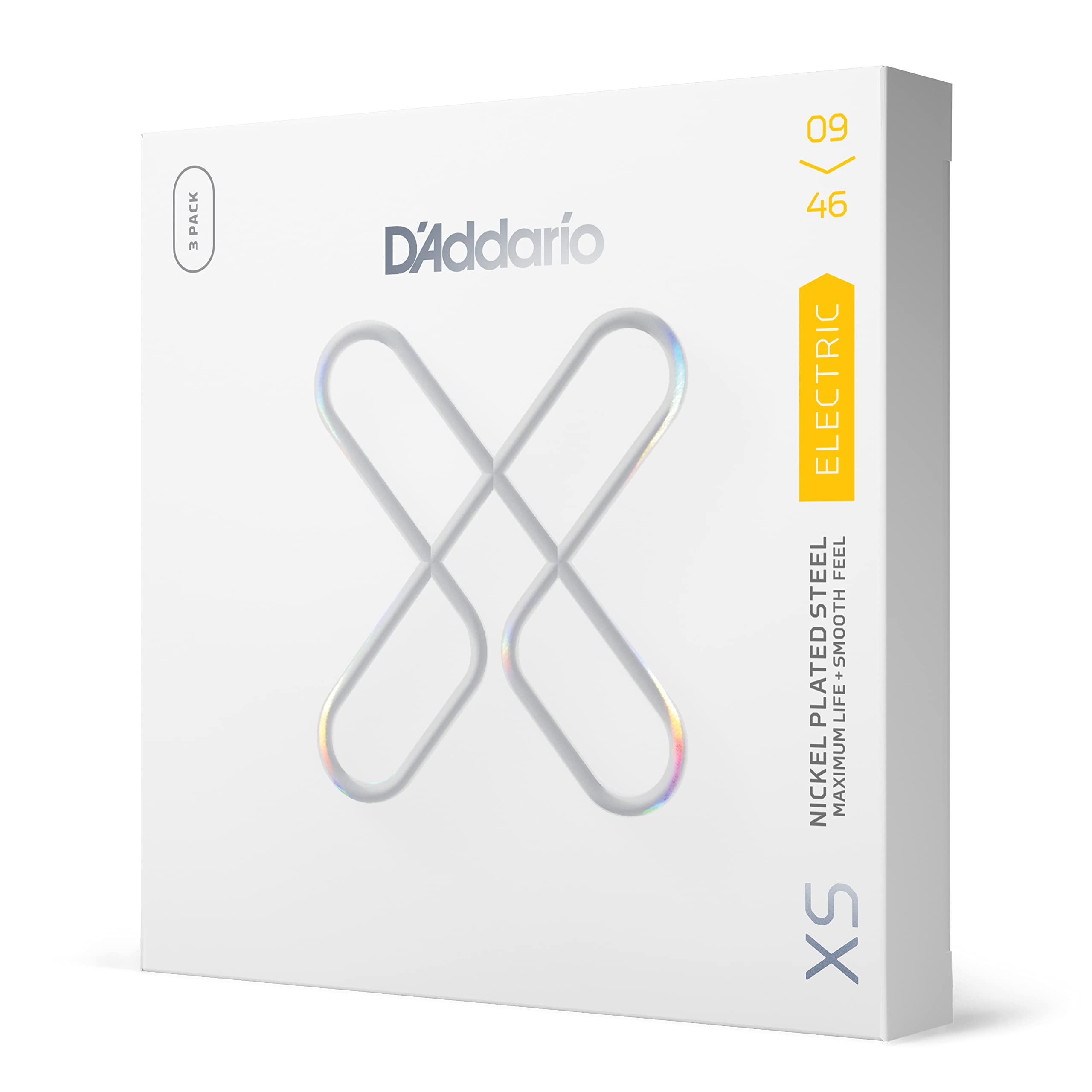 D'Addario Guitar Strings   Xs Nickel Coated Electric Guitar Strings   Xse0946 3P   Maximum Life With Smooth Feel & Exceptional Tone   For 6 String Guitar   09 46 Super Light Top/Regular Bottom, 3 Pack