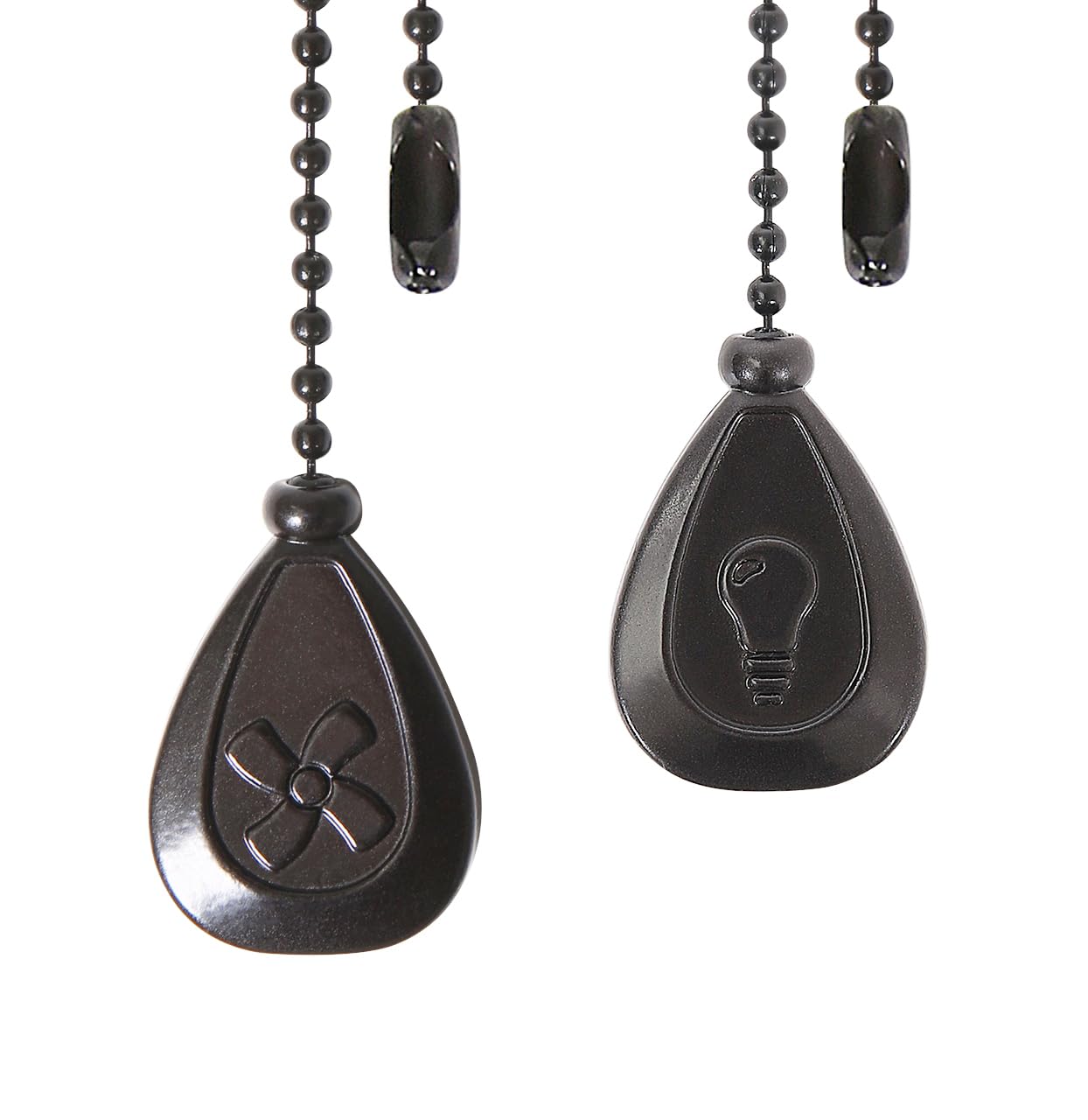 Smotecq Ceiling Fan Pull Chain Extenders 2 Pack, Decorative Waterdrop Look (Orb)