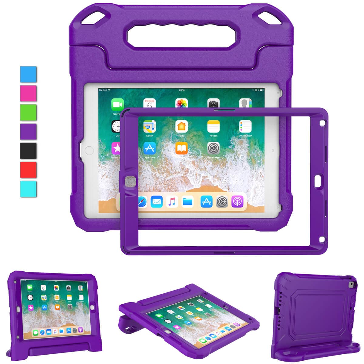 Moxotek Kids Case For Ipad 5Th/6Th Generation & Ipad Air 1/2 & Pro 9.7, Ipad 9.7'' Case With Screen Protector, Shockproof Protec