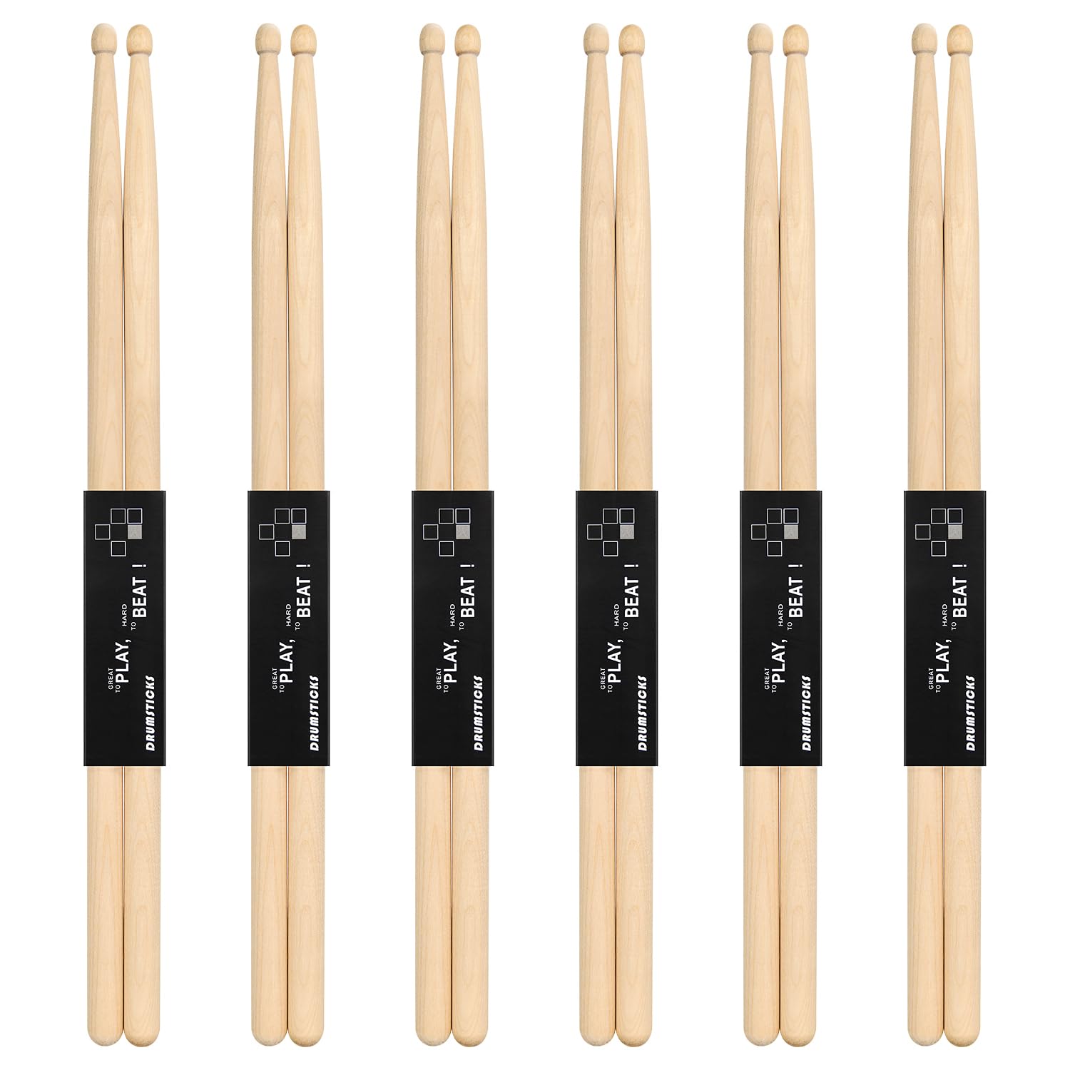 6 Pairs Drum Sticks, 5A Drum Sticks, Oval Wood Tip Drum Stick For Drums, Non Slip Drum Stick For Jazz Drum Electronic Drums Musi
