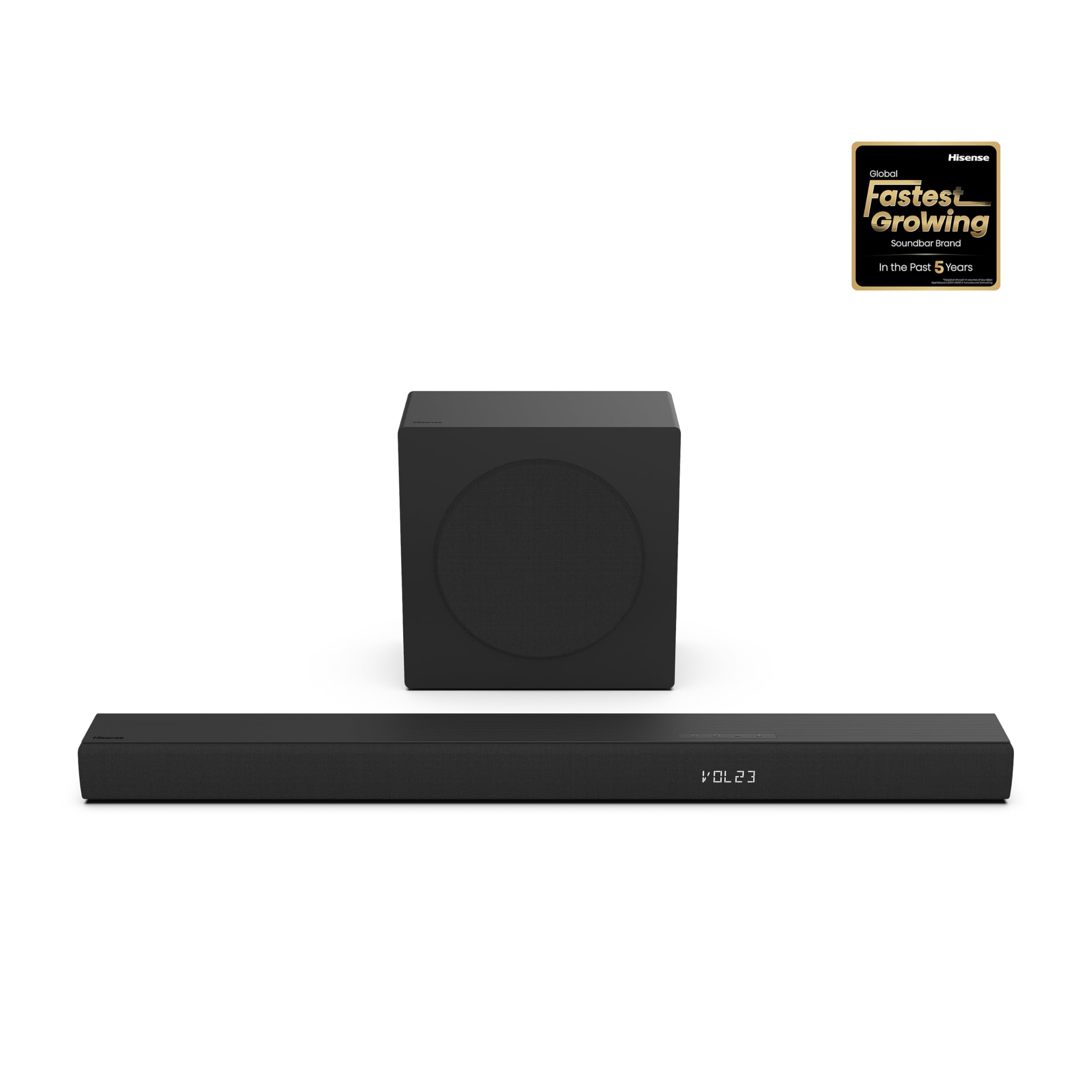 Hisense HS3100 3.1Ch Sound Bar with Wireless Subwoofer, 480W, DTS Vritual: X, Dolby Digital Plus, Bluetooth 5.3, EzPlay, Roku TV