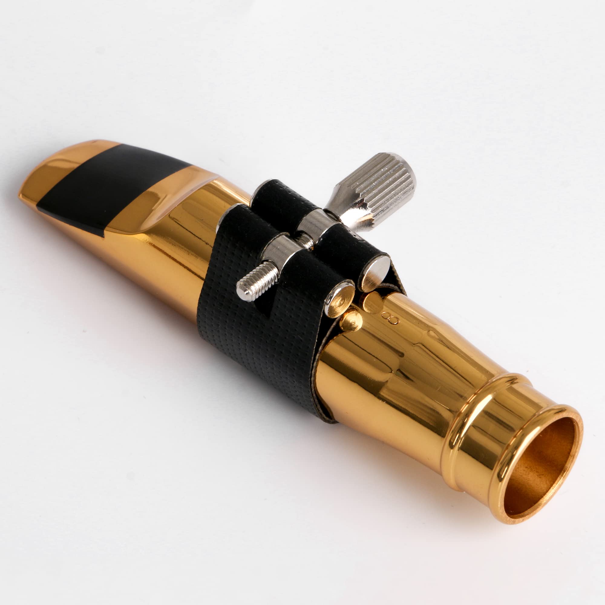 Yibuy Golden Jazz Style B Flat Tenor Sax Mouthpiece 8# W/Pu Leather Cap