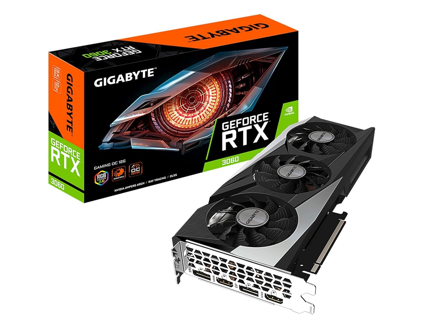 Gigabyte Geforce Rtx 3060 Gaming Oc 12G (Rev2.0) Graphics Card, 3X Windforce Fans, 12Gb 192 Bit Gddr6, Gv N3060Gaming Oc 12Gd Vi