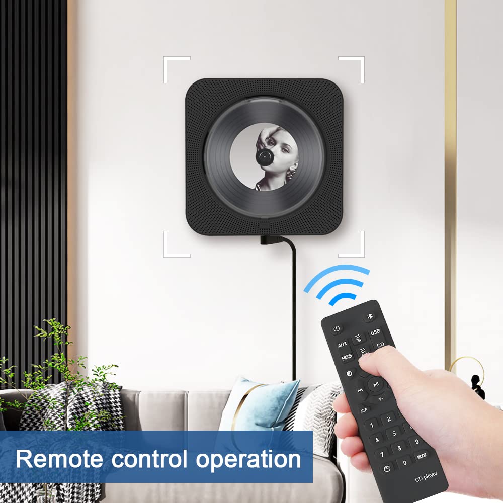 Micocious Portable Cd Player With Bluetooth Desktop Cd Player For Home Cd Music Players With Remote Control,Timer,Built In Dual