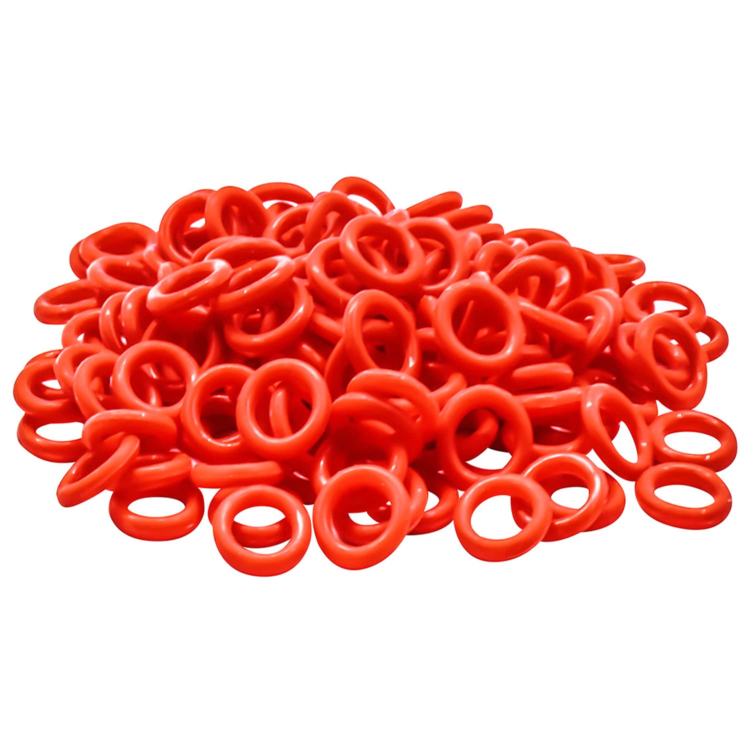 Threebulls 120Pcs Clear Rubber O Ring Keyboard, O Rings Keycaps, Switch Dampeners Keycap, For Cherry Mx Key Switch Keyboards Dampers,Red