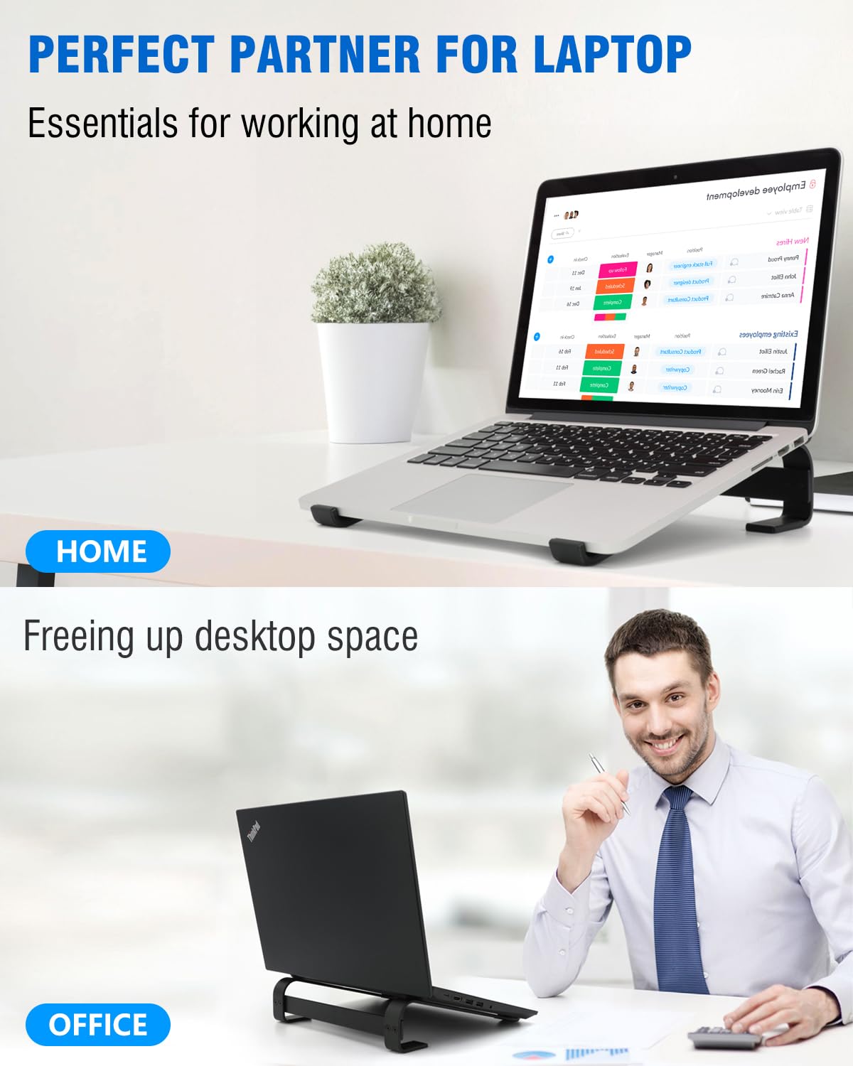 Kyqee Laptop Stand For Desk, Ergonomic Aluminum Laptop Riser, Sturdy Macbook Stand, Computer Stand Compatible With 12 13.3 14.2