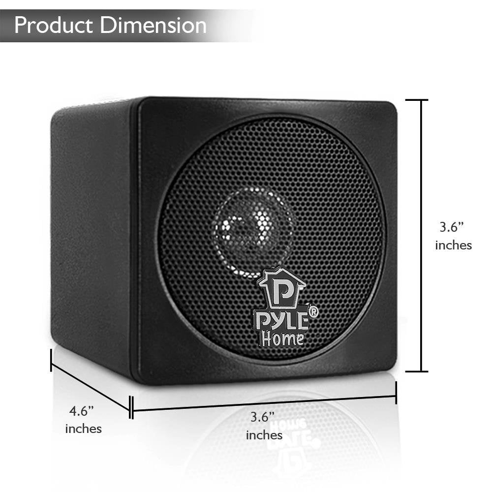 Pyle Home Pcb3Bk 3 Inch 100 Watt Mini Cube Bookshelf Speakers   Pair (Black) (Pair)