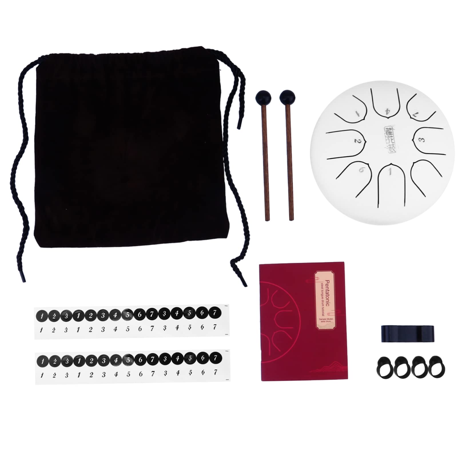 Excluzo 5Pcs Tambourine Meditation Drum Worry Free Drum Steel Drum Tambourine For Kids Drum Instrument Steel Drum Steel Tongue D