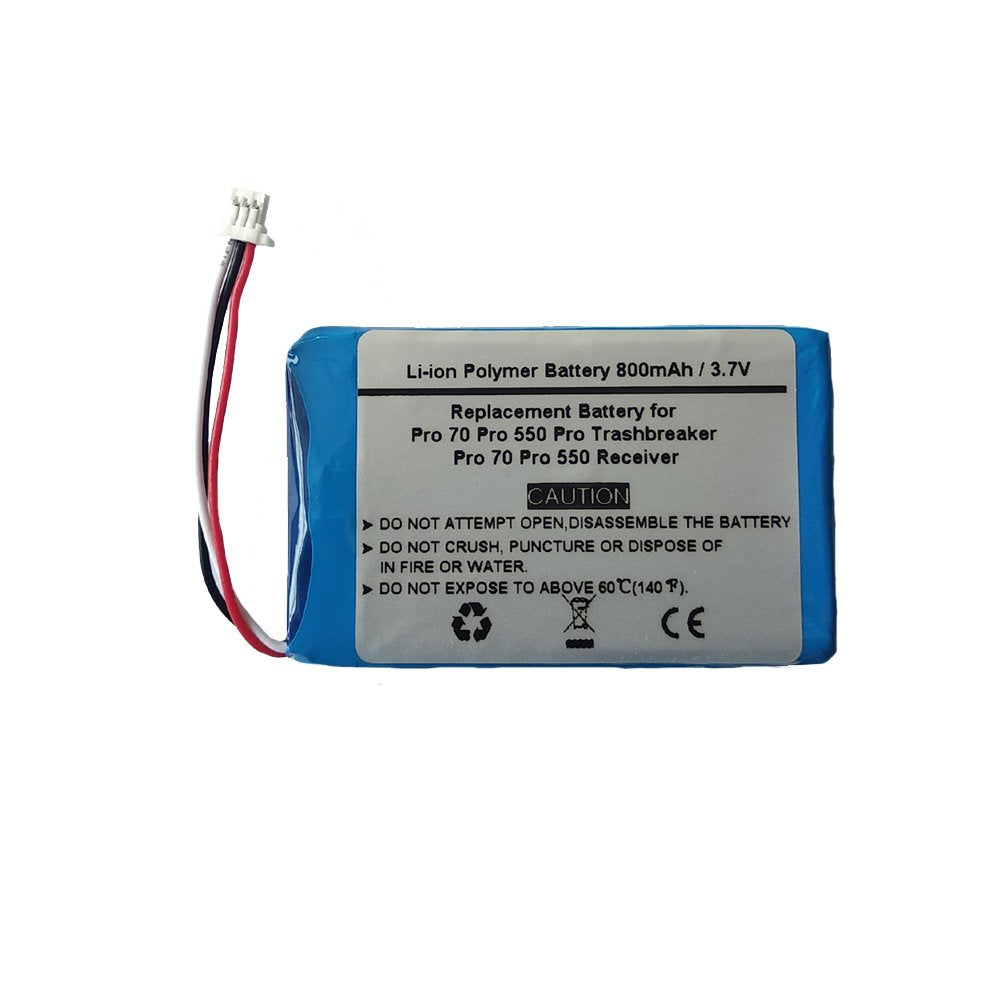 800Mah 3.7V Replacement Battery For Garmin Pro 70 Trashbreaker Pro 550 Trashbreaker ,Pro Trashbreaker , Pro 70 Receiver , Pt 10