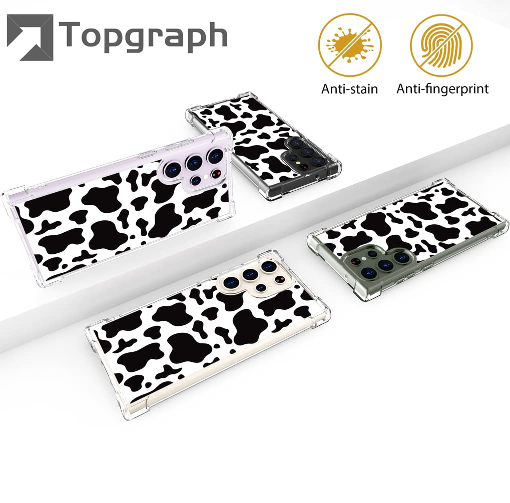 Topgraph Phone Case for Samsung Galaxy S23 Ultra Cow Print Silicone