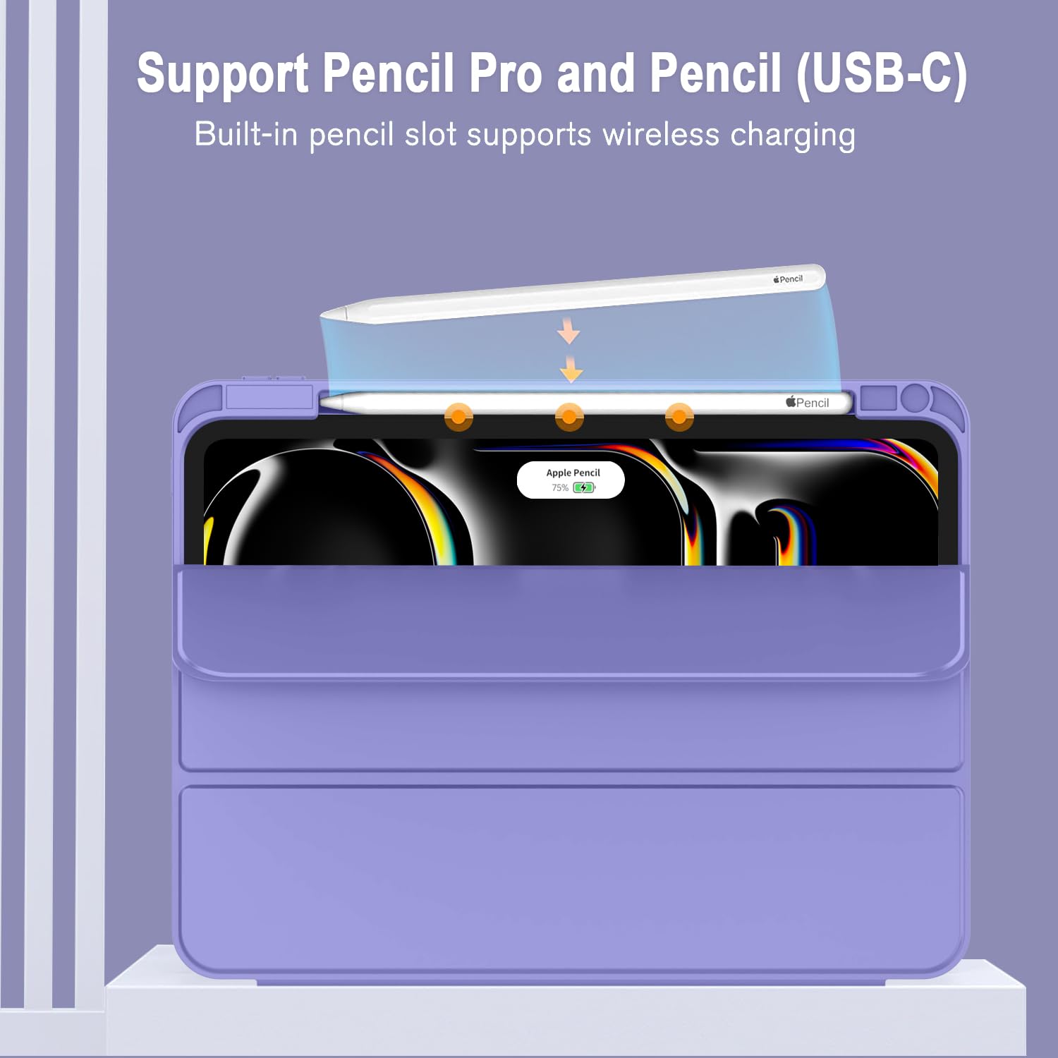 Zryxal New Ipad Pro 13 Inch Case M4 (2024 Model, 9Th Generation) With Pencil Holder, Smart Ipad Case [Support Pencil Pro And Pen