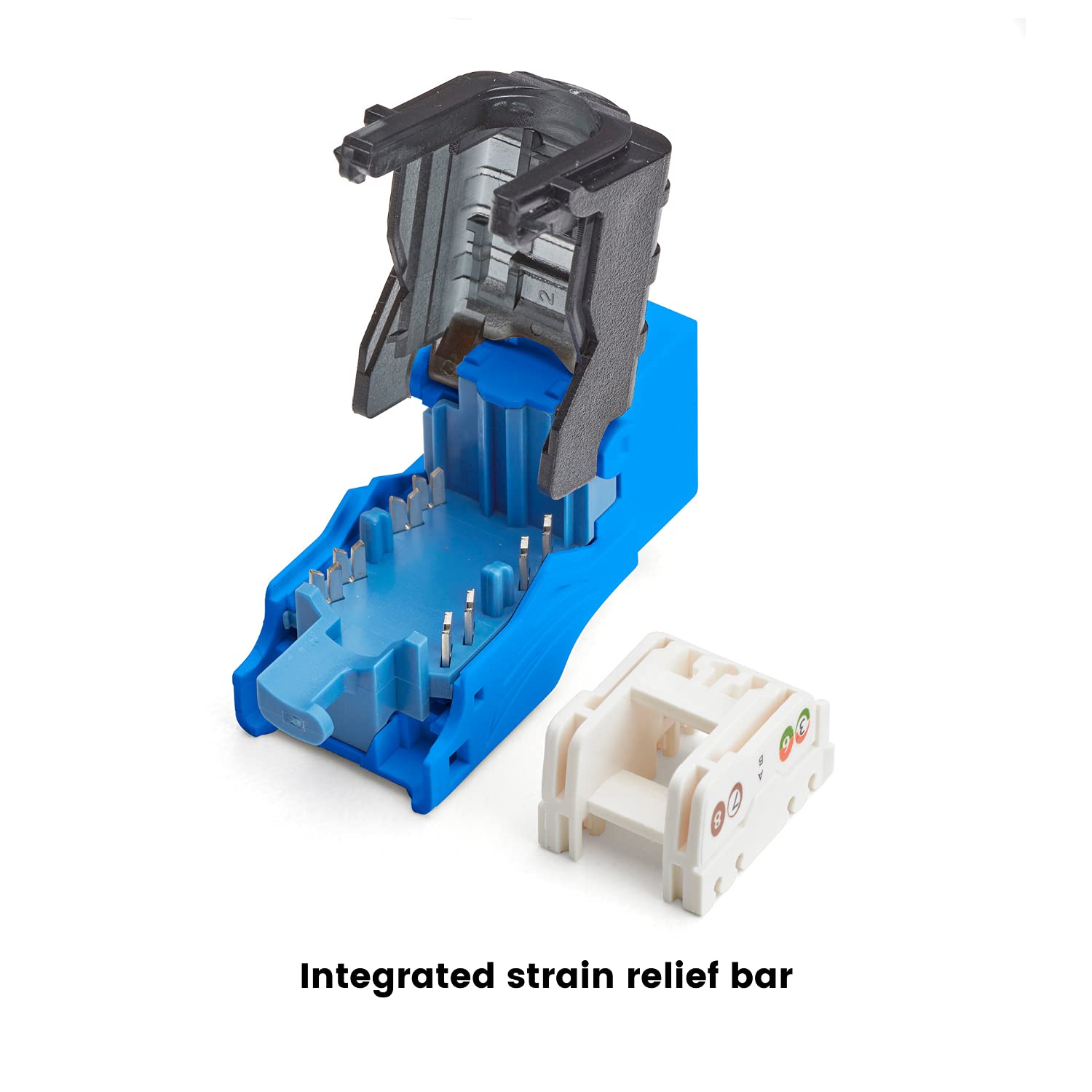 Truecable Cat6 Toolless Keystone Jack, Unshielded (Utp), Poe++ (4Ppoe) 100W, Ul Listed, Etl Verified, Ansi/Tia Certified, Modular Rj45 Female, Blue, 2 Pack