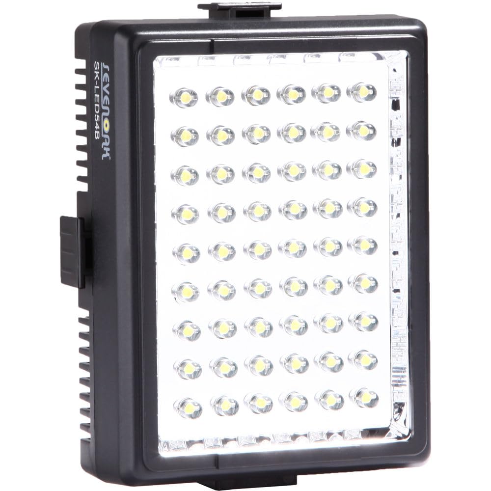 Sevenoak Sk Led54T On Camera Led Light Panel With 54 High Power Led'S, Adjustable Color Temperature, Ball Head, And Color Gels