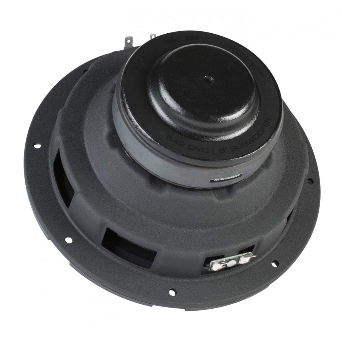 Polk Audio Db842 Dvc - Db+ Series 8 Shallow Subwoofer For Marine/Car Sound System, 30Hz-200Hz Frequency Response, Dual 4-Ohm Voi