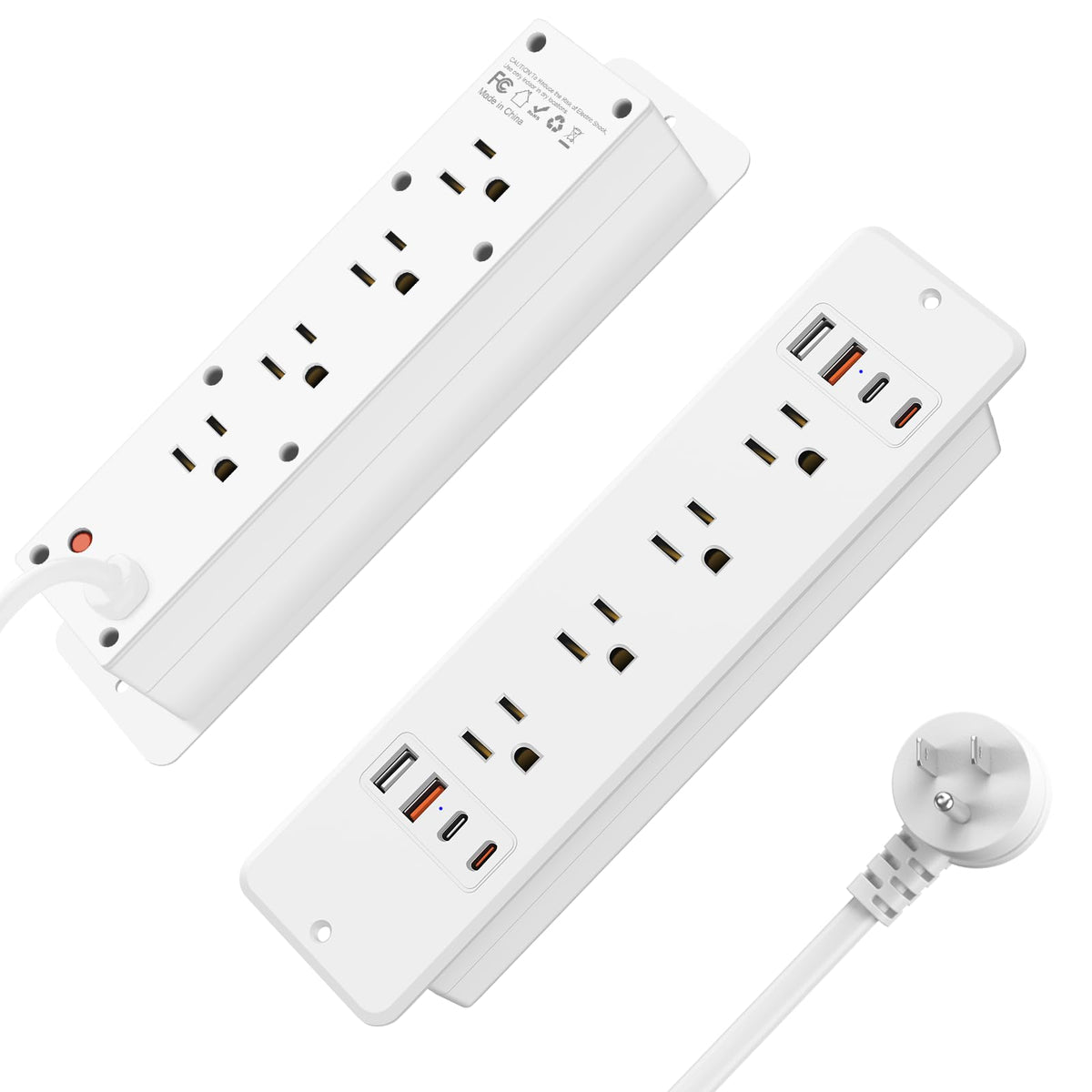 Hhsoet 16 In 1 Recessed Power Strip Flat Plug, 30W Fast Charging Furniture Outlet With Usb, Conference Recessed Surge Protection