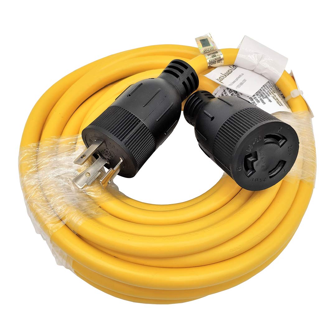 Parkworld Nema L6 20 Extension Cord, Locking 3 Prong, 20 Amp, 250 Volts, 5000 Watts (25Ft)