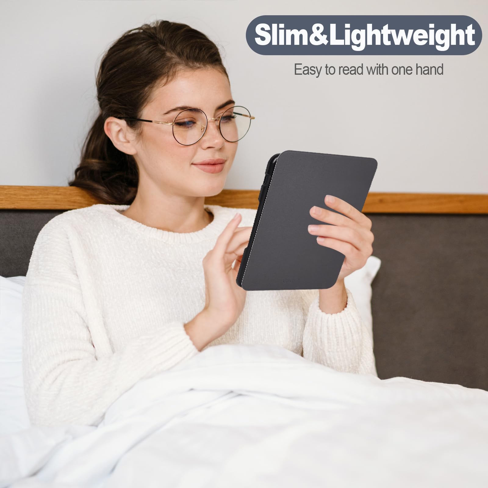 Caweet Case For Nook Glowlight 4 Plus 7.8'' 2023 Release, Ultra Lightweight Pu Leather Shell Cover With Magnetic Closure, Black