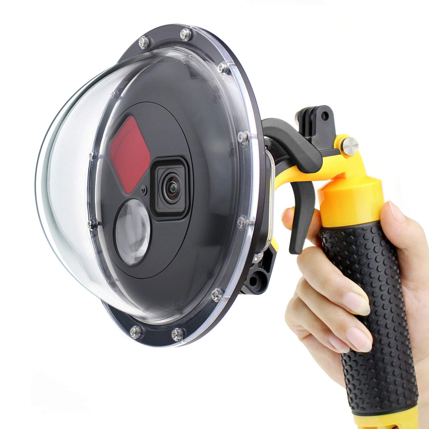 Gepuly Dome Port For Gopro Hero 13 12 11 10 9 Black, Dome Port Lens With Waterproof Housing Case, Trigger, Floating Hand Grip, B