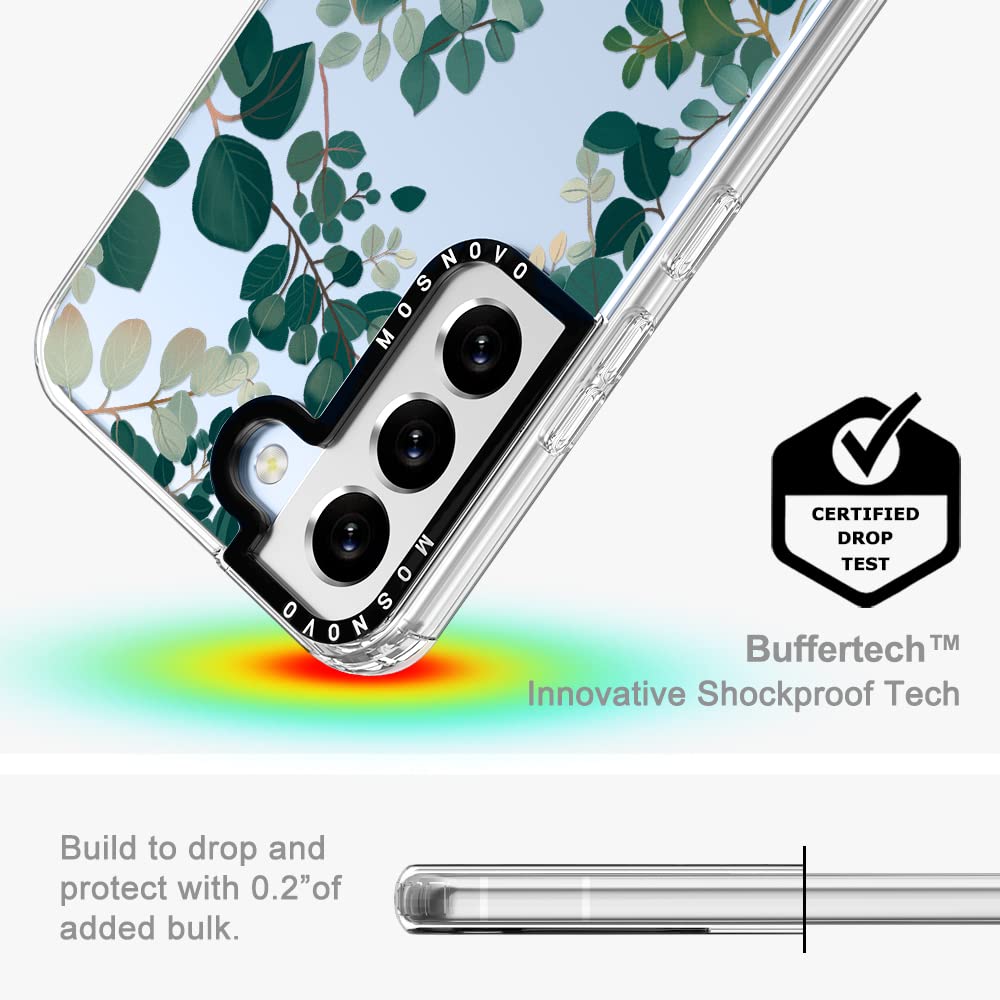 Mosnovo For Samsung S22 Case, For Samsung Galaxy S22 5G Case, Clear Slim Soft Tpu + Pc Cover Case With Women Girl Eucalyptus Flo