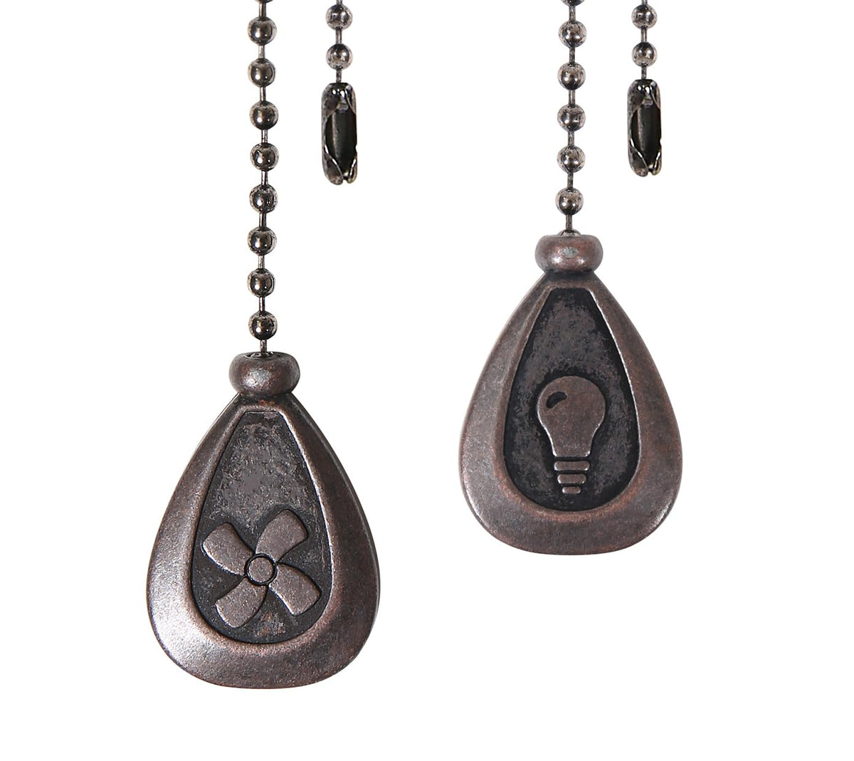 Smotecq Ceiling Fan Pull Chain Extenders 2 Pack, Decorative Waterdrop Look (Retro)