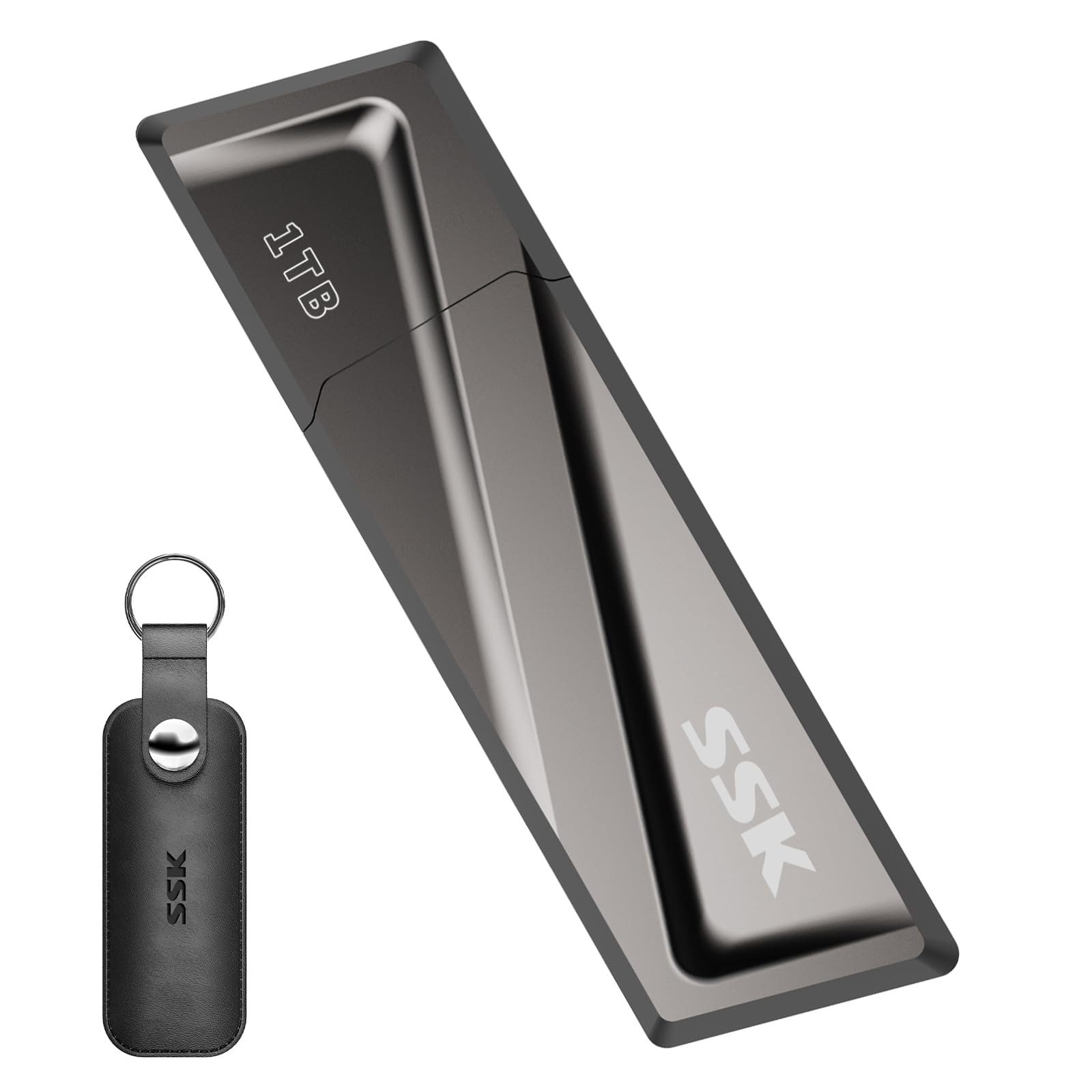 Ssk 1Tb Usb Flash Drive 550Mb/S Usb 3.2 Gen2 Usb Thumb Drive Fast Transfer Speed Externel Solid State Drive With Usb C Adapter Usb C Memory Stick For Type C Smartphone,Macbook/Pro/Air Laptop And More