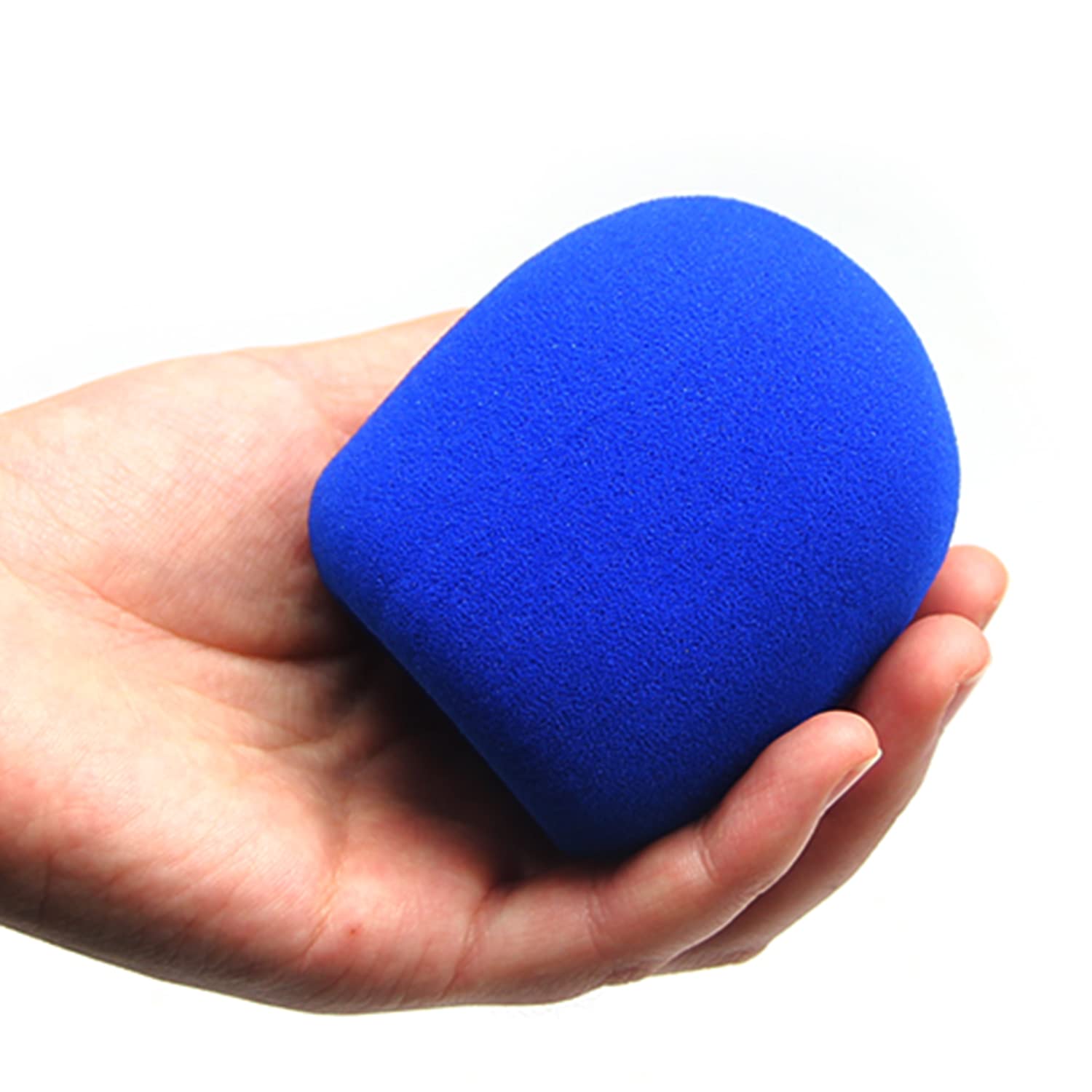 Fielect 5Pcs Microphone Cover Sponge Foam Mic Cover Handheld Microphone Windscreen Protector Mic Foam Cover Filter Blue For Karaoke Dj, Ktv, Broadcasting