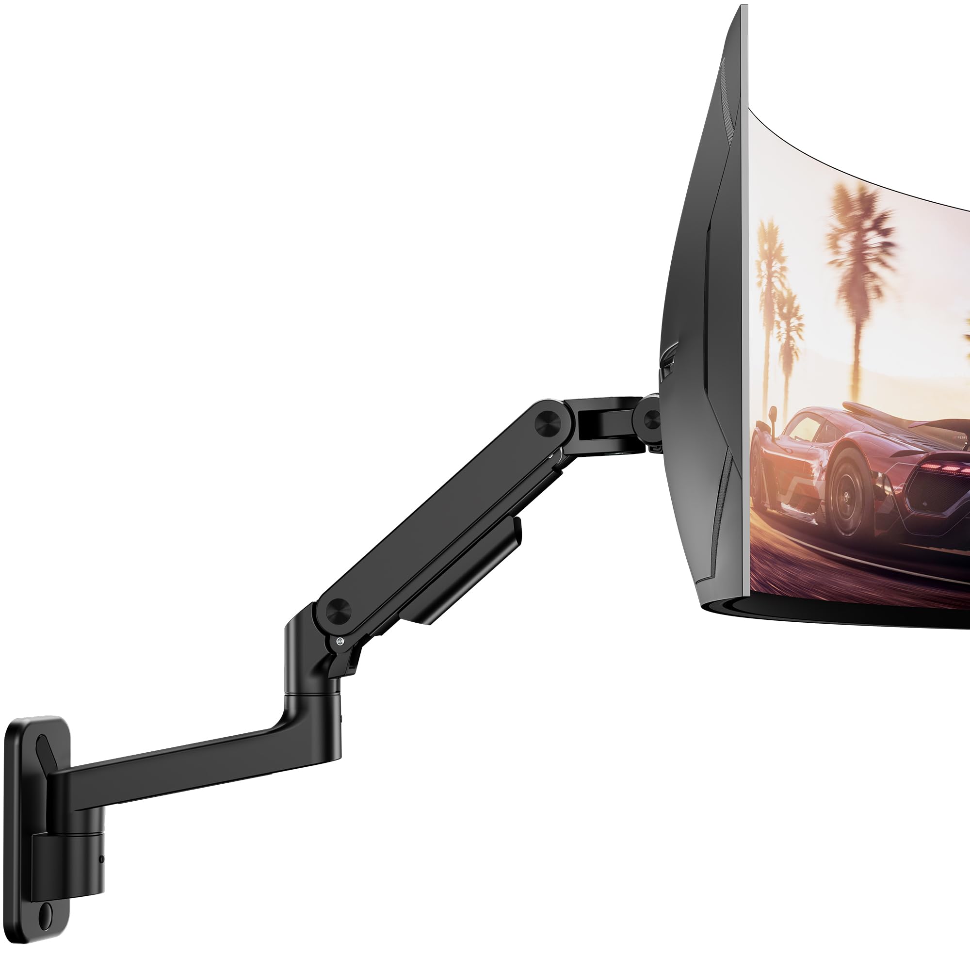 ARES WING Wall Mount Monitor Arm for 17-49 Inch Ultrawide Screens, Heavy Duty Single Monitor Mount Holds 44 lbs, Fully Adjustabl