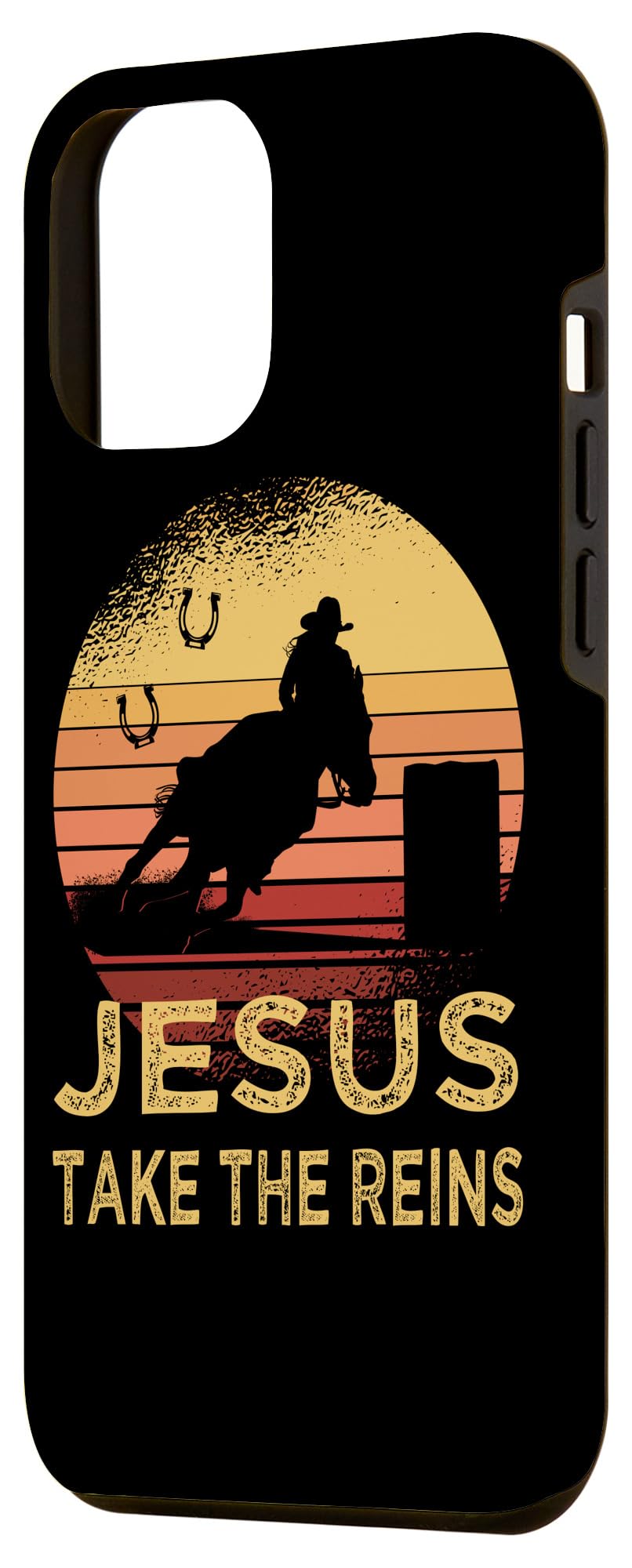Iphone 12 Pro Max Vintage Retro Horse Barrel Racing Jesus Take The Reins Rodeo Case