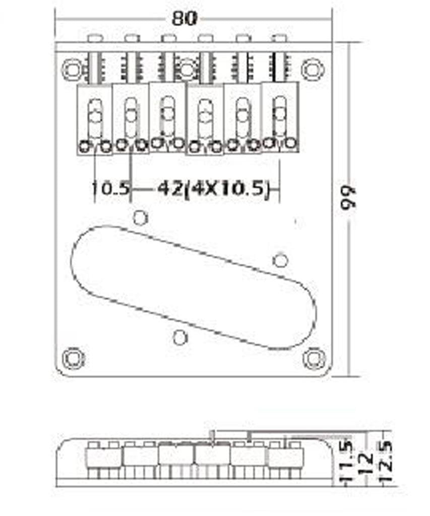 Kaish Chrome Tele Single Coil Bridge Guitar Bridge For Telecaster/Tele Guitar