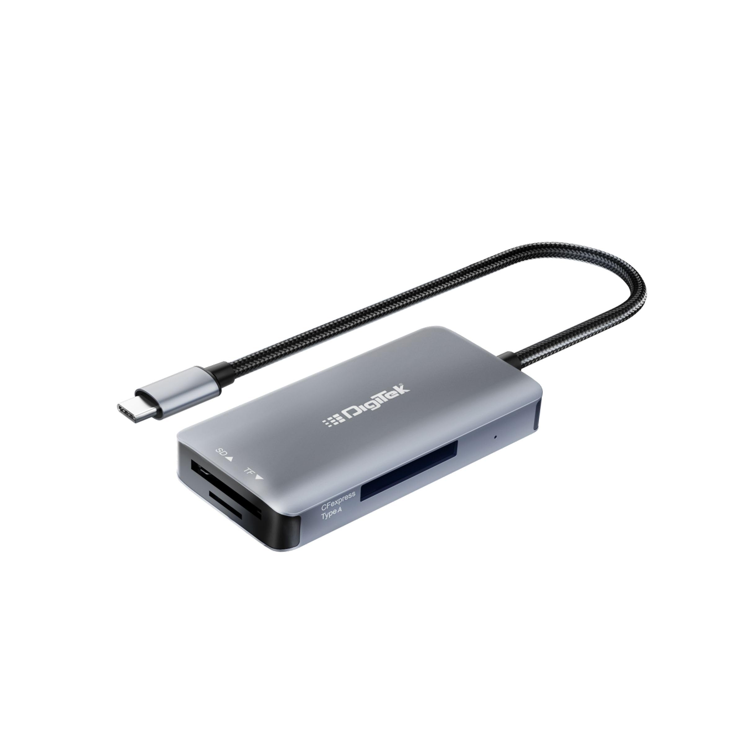 Digitek Dcr103 Cfa 3 In 1 Cf Express Type A/Sd & Tf Type C Usb 3.2 Card Reader, Support Sd/Sdhc/Sdxc/UhsI/RsMmc, Support Mac 